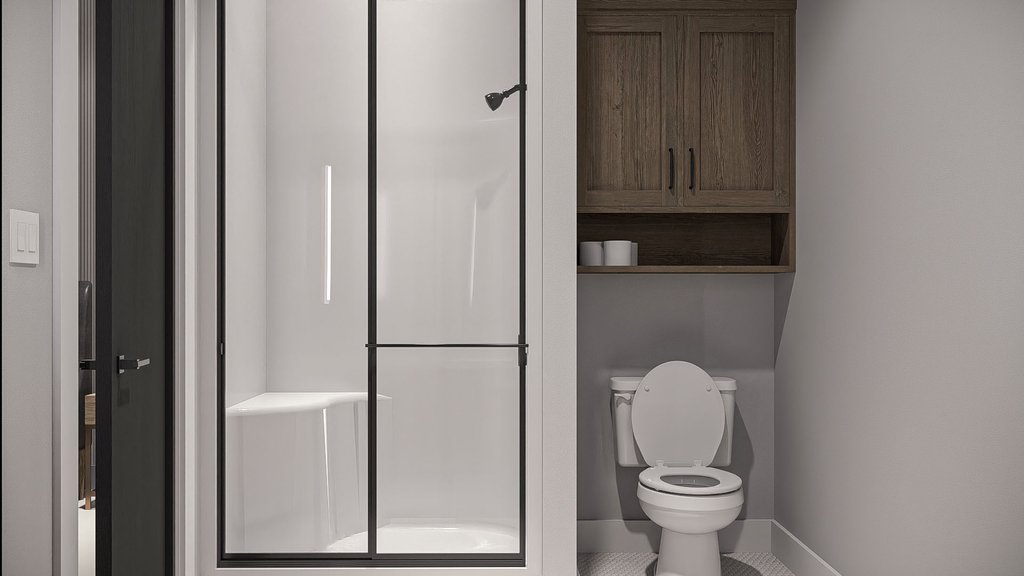 Interior - Master Bathroom 1 for Barndominium House Plan #455-686 - 1 bed, 1.5 bath