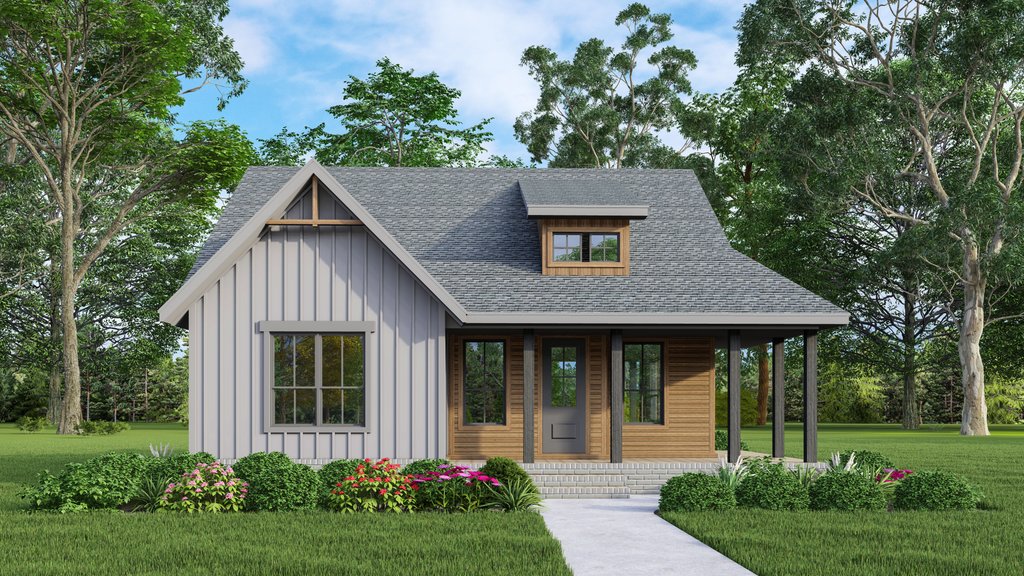 Exterior - Front Elevation 2 for Cottage House Plan #472-440 - 3 bed, 2 bath