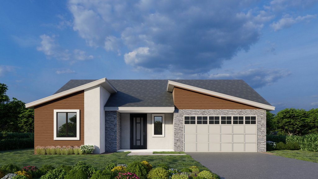 Exterior - Front Elevation 2 for Contemporary House Plan #112-236 - 3 bed, 2 bath