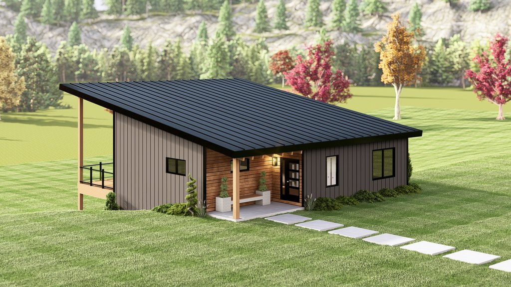 Exterior - Other Elevation 2 for Modern House Plan #1064-319 - 2 bed, 2 bath