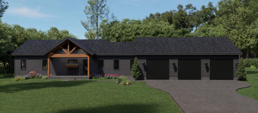 Exterior - Front Elevation 2 for Country House Plan #932-1359 - 2 bed, 2 bath