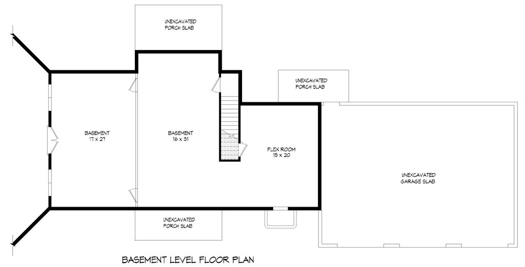 Floor Plan - Lower Floor for Country House Plan #932-1359 - 2 bed, 2 bath