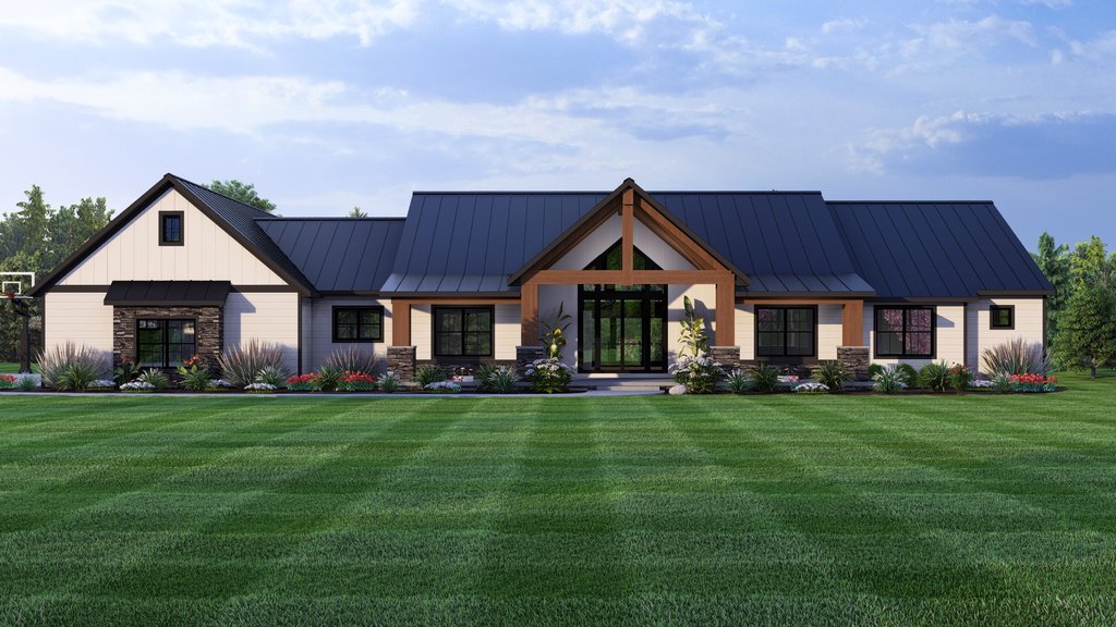 Exterior - Front Elevation 2 for Barndominium House Plan #1064-302 - 3 bed, 2.5 bath