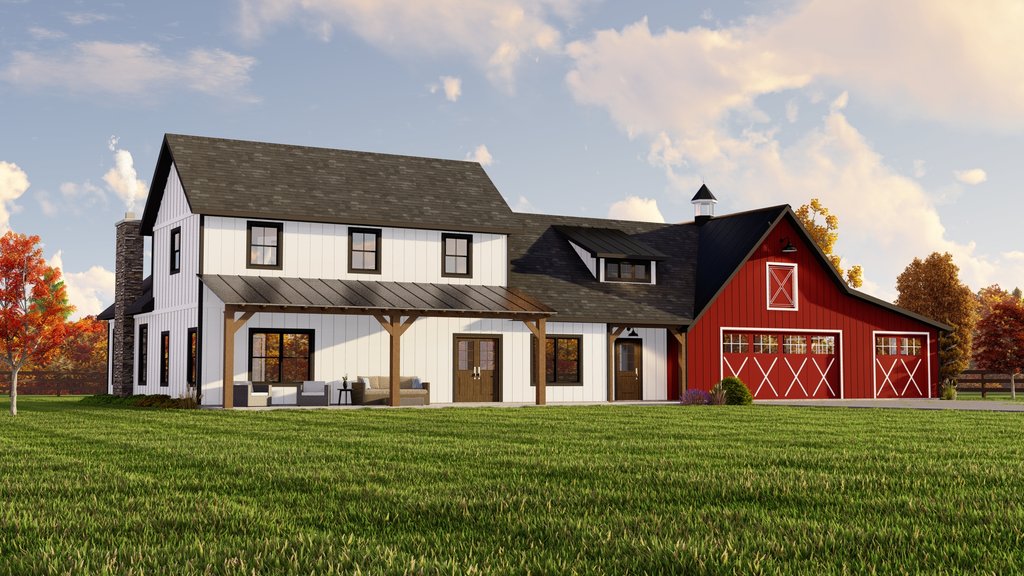 Exterior - Front Elevation 2 for Barndominium House Plan #1064-231 - 3 bed, 2.5 bath