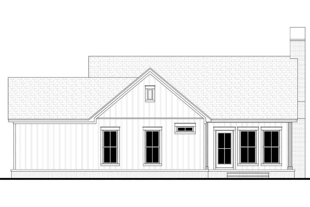 Exterior - Rear Elevation for Country House Plan #430-401 - 2 bed, 2 bath