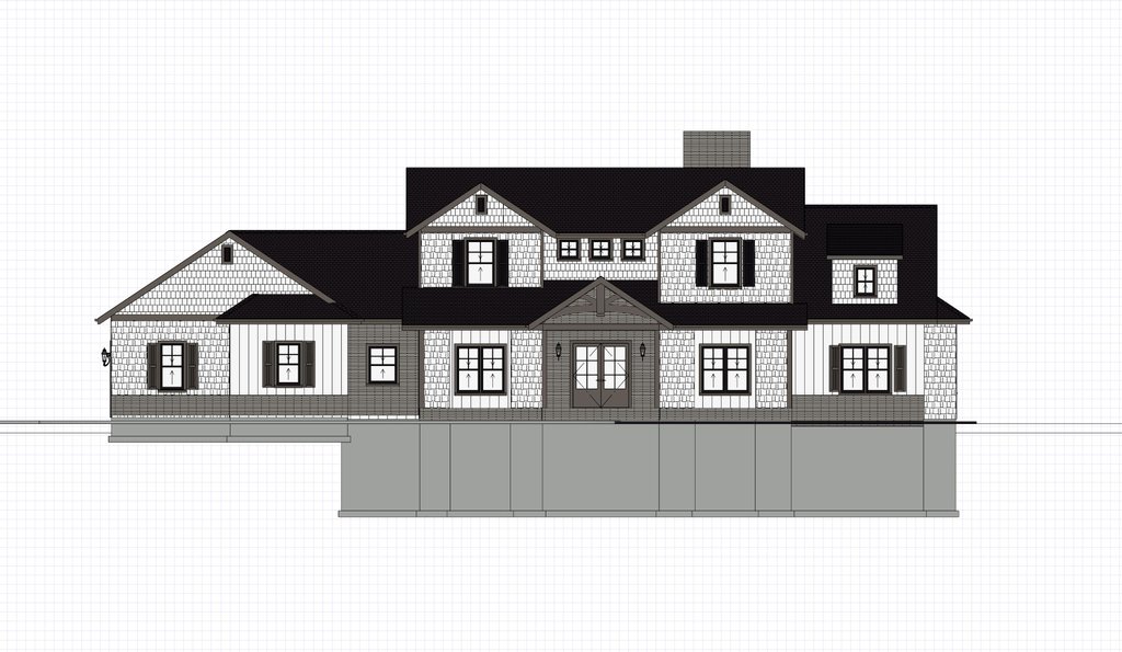 Exterior - Front Elevation for Farmhouse House Plan #1109-15 - 5 bed, 3 bath