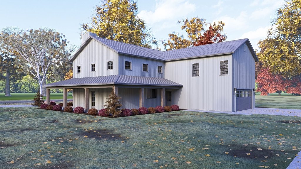 Exterior - Rear Elevation for Farmhouse House Plan #1095-2 - 5 bed, 4.5 bath