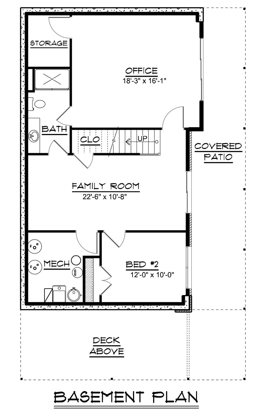 Floor Plan - Lower Floor for Modern House Plan #1064-298 - 2 bed, 2 bath
