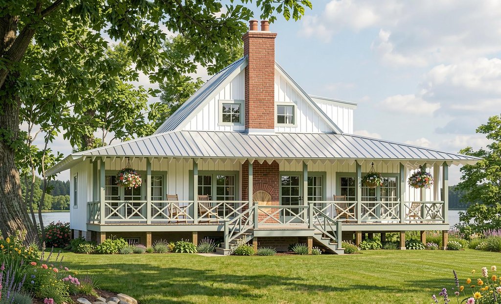 Exterior - Front Elevation 2 for Country House Plan #137-375 - 4 bed, 3 bath