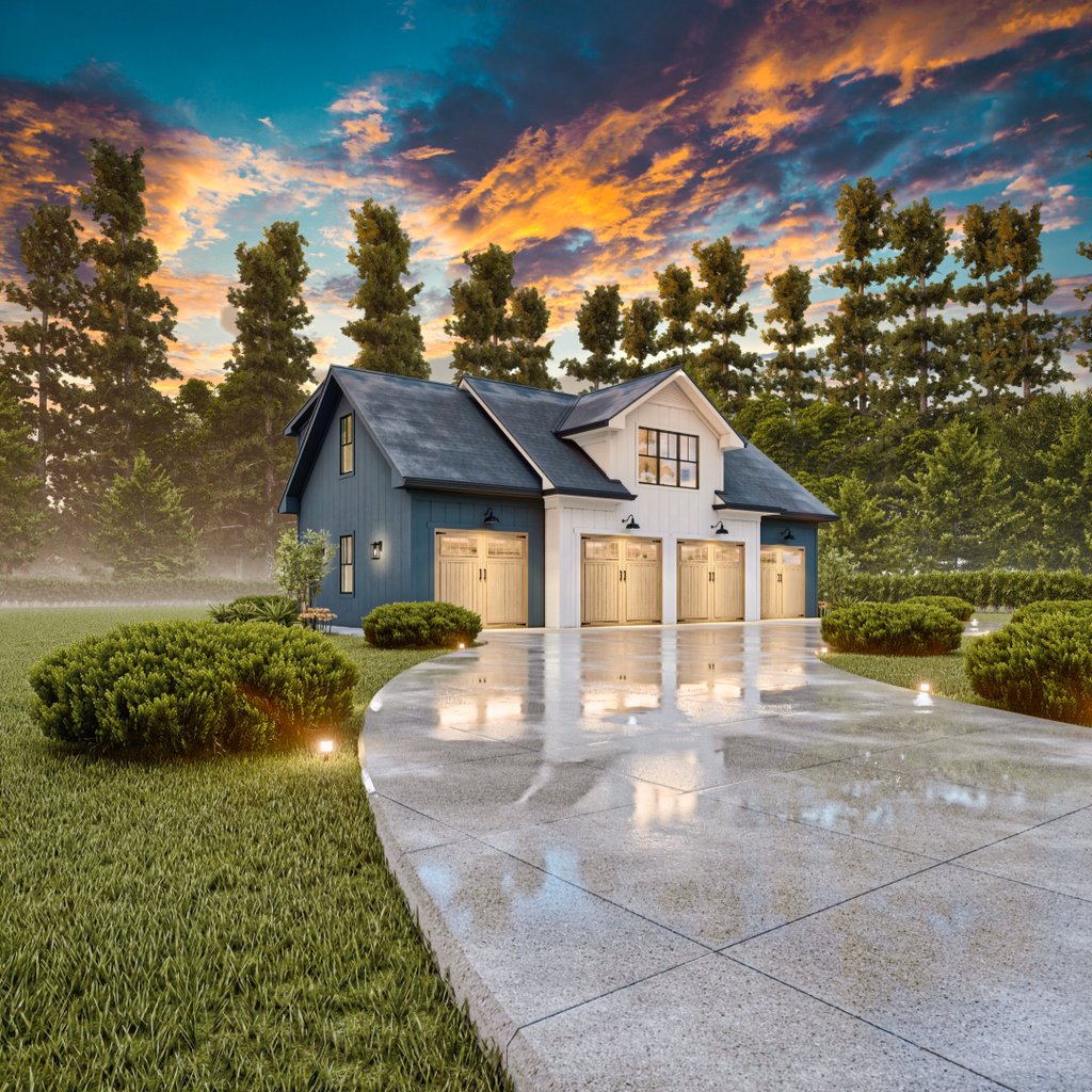 Exterior - Front Elevation 5 for Farmhouse House Plan #54-670 - 2 bed, 2 bath