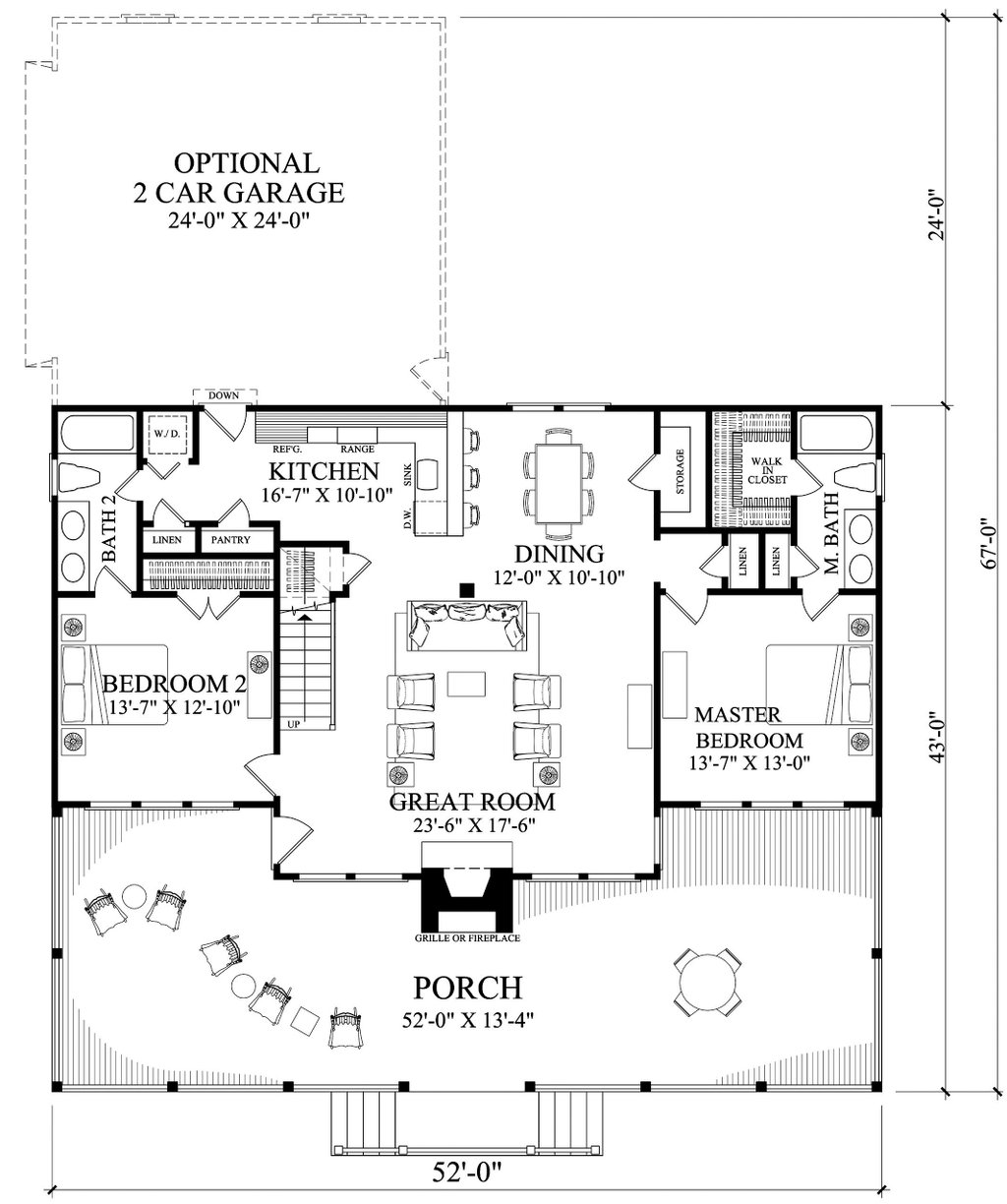 Floor Plan - Main Floor for Country House Plan #137-375 - 4 bed, 3 bath