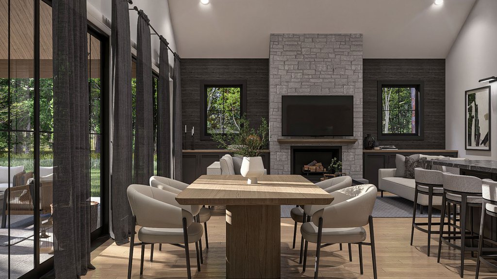 Interior - Dining Room 1 for Barndominium House Plan #455-686 - 1 bed, 1.5 bath