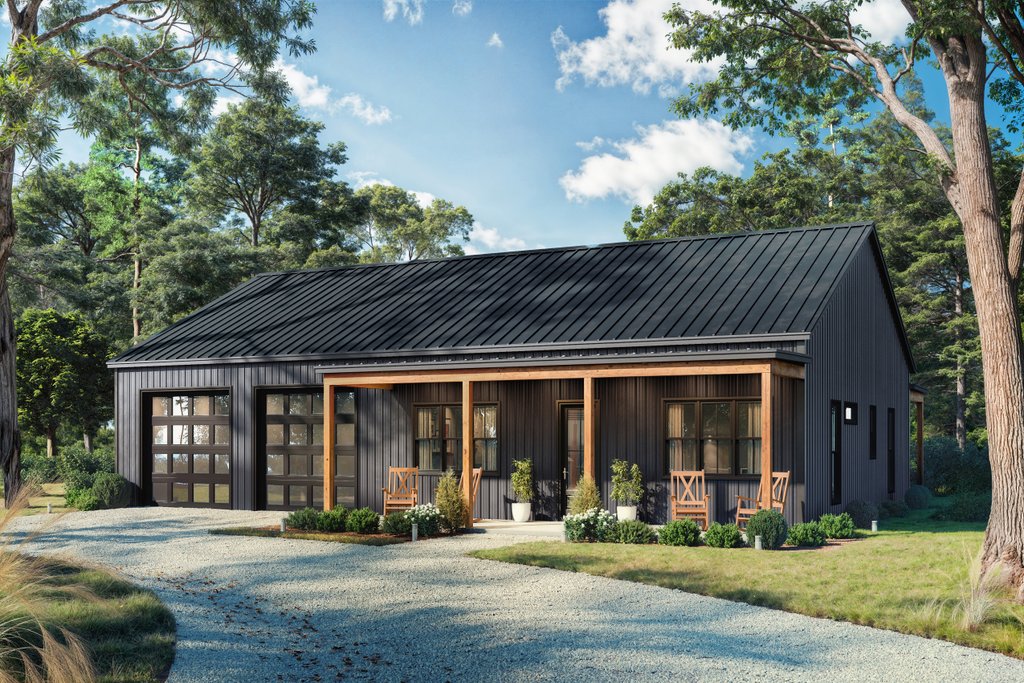Exterior - Front Elevation 5 for Barndominium House Plan #430-403 - 2 bed, 2 bath