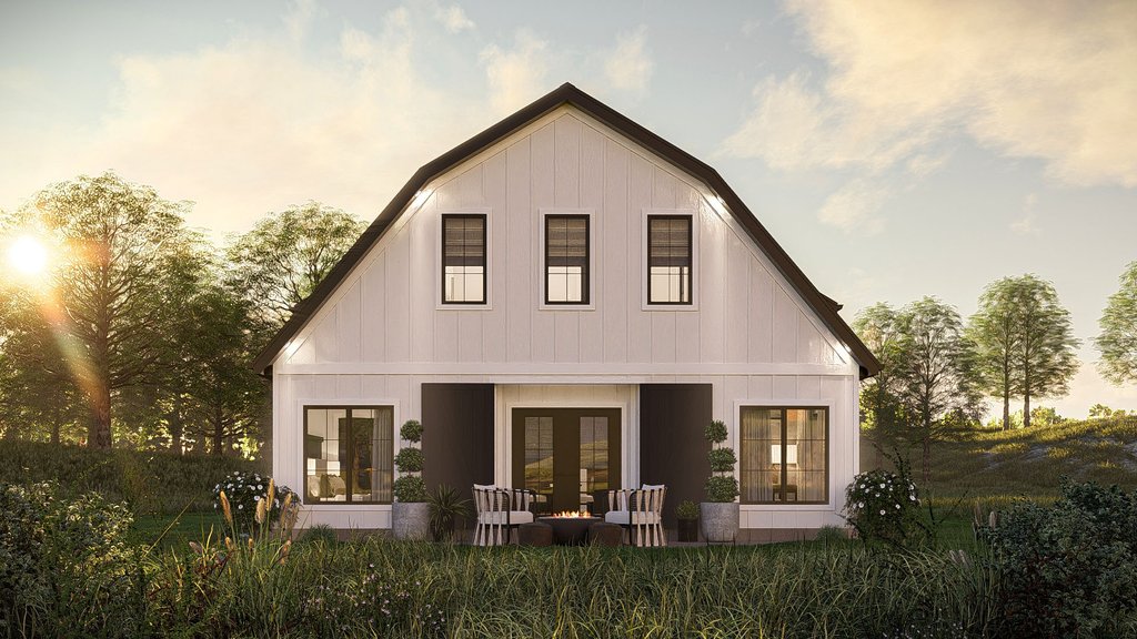 Exterior - Front Elevation for Barndominium House Plan #455-508 - 2 bed, 2.5 bath