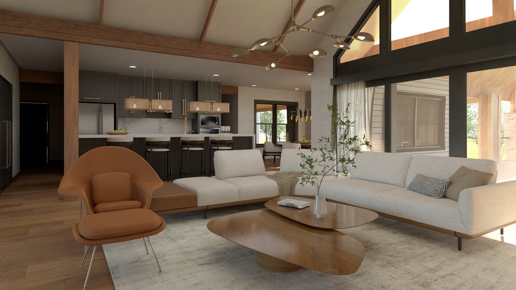 Interior - Family Room 2 for Barndominium House Plan #1064-302 - 3 bed, 2.5 bath