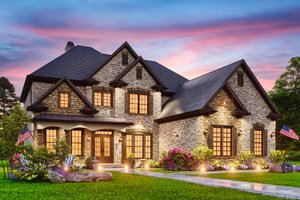 Exterior - Front Elevation for Traditional House Plan #54-450 - 5 bed, 4 bath