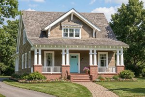 Exterior - Front Elevation for Craftsman House Plan #137-284 - 4 bed, 3 bath