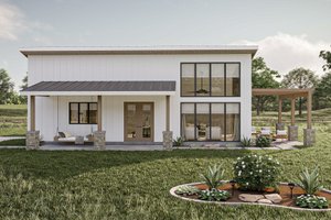 Exterior - Front Elevation for Barndominium House Plan #455-533 - 2 bed, 2 bath
