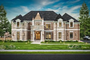 Exterior - Front Elevation for European House Plan #119-419 - 4 bed, 4.5 bath