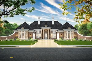 Exterior - Front Elevation for European House Plan #119-356 - 3 bed, 3 bath