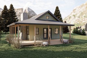 Exterior - Front Elevation for Cottage House Plan #455-287 - 1 bed, 1 bath