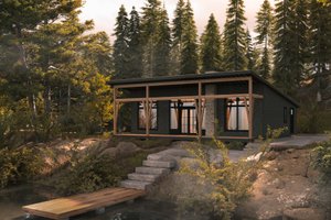 Exterior - Front Elevation for Cabin House Plan #1114-6 - 3 bed, 2 bath