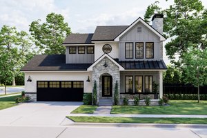 Exterior - Front Elevation for Farmhouse House Plan #455-309 - 3 bed, 2.5 bath