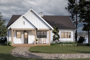 Exterior - Front Elevation for Farmhouse House Plan #1114-4 - 3 bed, 2 bath