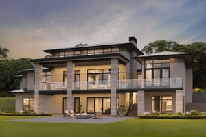 Exterior - Rear Elevation for Contemporary House Plan #1114-101 - 5 bed, 4.5 bath
