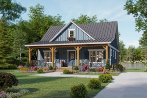 Exterior - Front Elevation for Country House Plan #21-480 - 2 bed, 2 bath