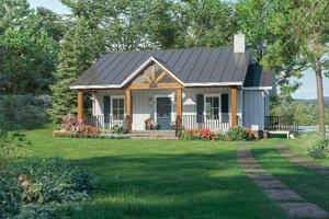 Exterior - Front Elevation for Country House Plan #21-465 - 1 bed, 1.5 bath