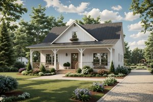 Exterior - Front Elevation for Farmhouse House Plan #21-500 - 2 bed, 2 bath