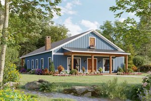 Exterior - Front Elevation for Barndominium House Plan #21-474 - 4 bed, 3 bath