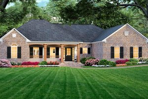 Exterior - Front Elevation for Ranch House Plan #21-469 - 3 bed, 2 bath