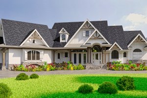 Exterior - Front Elevation for Craftsman House Plan #54-386 - 4 bed, 4.5 bath