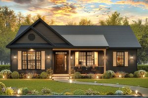 Exterior - Front Elevation for Traditional House Plan #54-626 - 3 bed, 2 bath