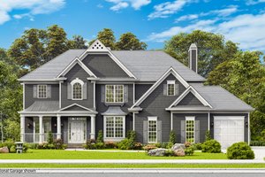 Exterior - Front Elevation for Traditional House Plan #54-324 - 5 bed, 4 bath