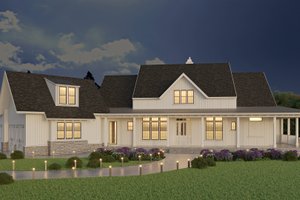 Exterior - Front Elevation for Farmhouse House Plan #54-390 - 4 bed, 4.5 bath