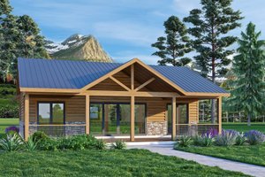 Exterior - Front Elevation for Cabin House Plan #472-441 - 3 bed, 2 bath