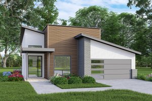 Exterior - Front Elevation for Contemporary House Plan #472-455 - 4 bed, 2 bath