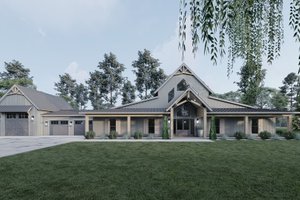 Exterior - Front Elevation for Barndominium House Plan #923-367 - 5 bed, 3.5 bath