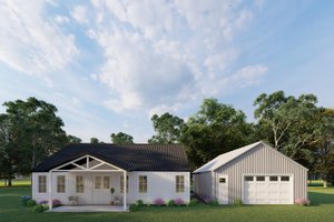Exterior - Front Elevation for Barndominium House Plan #1107-31 - 3 bed, 2 bath