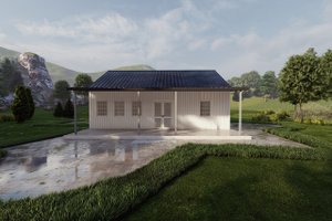 Exterior - Front Elevation for Barndominium House Plan #1107-23 - 1 bed, 1.5 bath