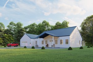 Exterior - Front Elevation for Barndominium House Plan #1107-3 - 3 bed, 2 bath