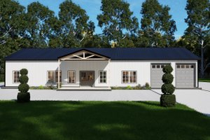 Exterior - Front Elevation for Barndominium House Plan #1107-49 - 3 bed, 2.5 bath