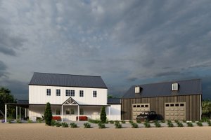 Exterior - Front Elevation for Barndominium House Plan #1107-15 - 5 bed, 4 bath