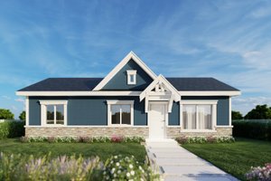 Exterior - Front Elevation for Craftsman House Plan #112-169 - 2 bed, 2 bath