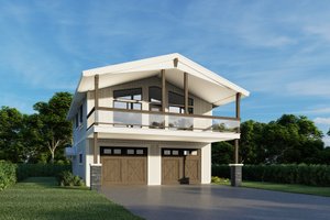 Exterior - Front Elevation for Contemporary House Plan #112-176 - 2 bed, 3 bath