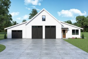 Exterior - Front Elevation for Barndominium House Plan #1070-217 - 1 bed, 2 bath
