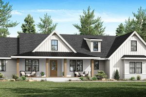 Exterior - Front Elevation for Farmhouse House Plan #1070-160 - 4 bed, 2.5 bath
